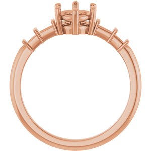 10K Rose Gold 7.5x5.5 mm Oval Ring Mounting – image 4