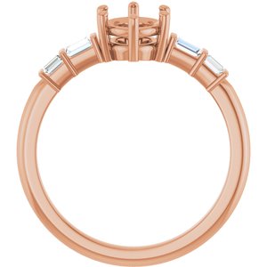14K Rose Gold 7.5x5.5 mm Oval 1/6 CTW Lab-Grown Diamond Semi-Set Ring – image 4
