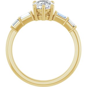 18K Yellow Gold 8x6 mm Elongated Cushion Ring Mounting – image 3