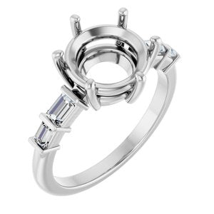 Platinum 9.4 mm Round 1/4 CTW Lab-Grown Diamond Semi-Set Ring – image 2