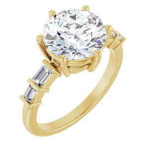 14K Yellow Gold 9.4 mm Round 1/4 CTW Lab-Grown Diamond Semi-Set Ring