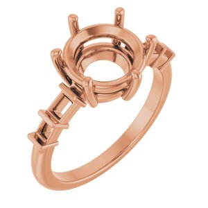 14K Rose Gold 9.4 mm Round Ring Mounting – image 2
