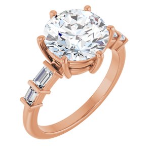 14K Rose Gold 9.4 mm Round 1/4 CTW Natural Diamond Semi-Set Ring