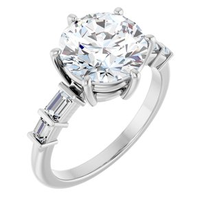 10K White Gold 9.4 mm Round Ring Mounting