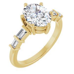 10K Yellow Gold 9x7 mm Oval Ring Mounting
