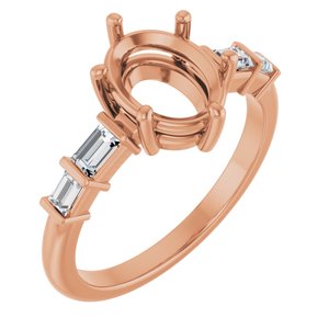 14K Rose Gold 9x7 mm Oval 1/4 CTW Lab-Grown Diamond Semi-Set Ring – image 2