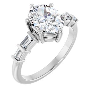 14K White Gold 9x7 mm Oval 1/4 CTW Lab-Grown Diamond Semi-Set Ring