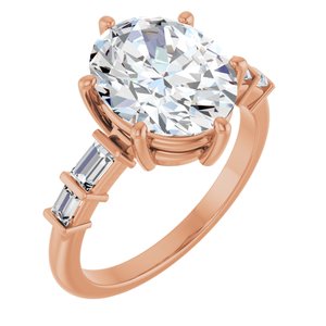 14K Rose Gold 11x9 mm Oval Ring Mounting