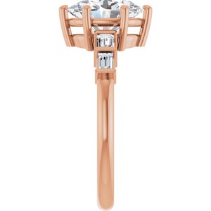 10K Rose Gold 9x7 mm Oval Ring Mounting – image 7