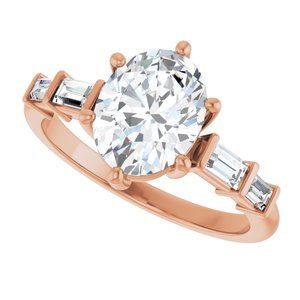 14K Rose Gold 9x7 mm Oval Ring Mounting – image 8