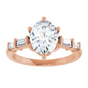 14K Rose Gold 9x7 mm Oval 1/4 CTW Lab-Grown Diamond Semi-Set Ring – image 5