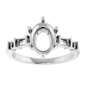 Sterling Silver 9x7 mm Oval Ring Mounting – image 6