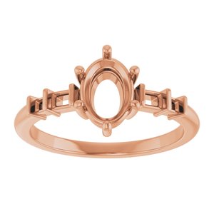 10K Rose Gold 7.5x5.5 mm Oval Ring Mounting – image 6