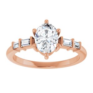 14K Rose Gold 7.5x5.5 mm Oval 1/6 CTW Lab-Grown Diamond Semi-Set Ring – image 5