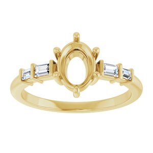 14K Yellow Gold 7.5x5.5 mm Oval 1/6 CTW Lab-Grown Diamond Semi-Set Ring – image 6