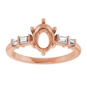 14K Rose Gold 7.5x5.5 mm Oval 1/6 CTW Lab-Grown Diamond Semi-Set Ring – image 6