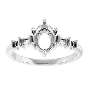 Continuum Sterling Silver 7.5x5.5 mm Oval Ring Mounting – image 6