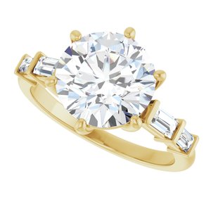 14K Yellow Gold 9.4 mm Round 1/4 CTW Natural Diamond Semi-Set Ring – image 8