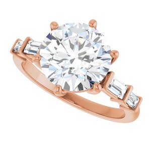 14K Rose Gold 9.4 mm Round Ring Mounting – image 8
