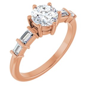 18K Rose Gold 6 mm Round Ring Mounting