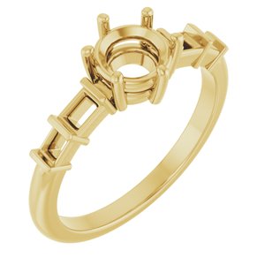 10K Yellow Gold 6 mm Round Ring Mounting – image 2