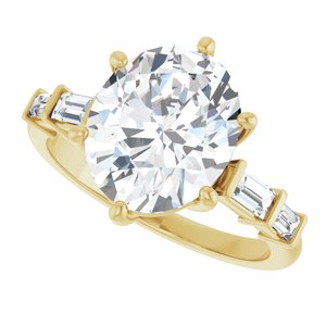 14K Yellow Gold 11x9 mm Oval Ring Mounting – image 8