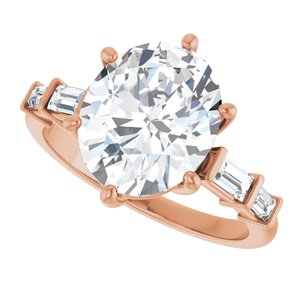 14K Rose Gold 11x9 mm Oval Ring Mounting – image 8