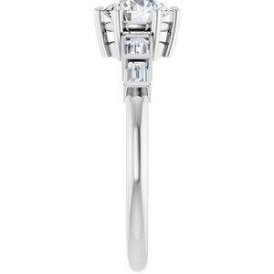 18K White Gold 6 mm Round Ring Mounting – image 7