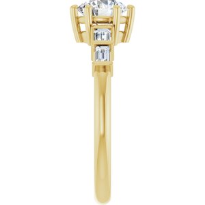 18K Yellow Gold 6 mm Round Ring Mounting – image 7