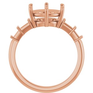 18K Rose Gold 9.4 mm Round Ring Mounting – image 4