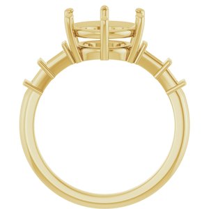 10K Yellow Gold 9.4 mm Round Ring Mounting – image 4