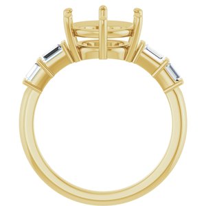 14K Yellow Gold 9.4 mm Round 1/4 CTW Lab-Grown Diamond Semi-Set Ring – image 4