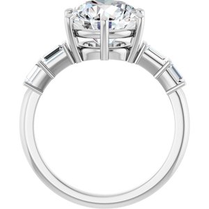 14K X1 White Gold 9.4 mm Round Ring Mounting – image 3