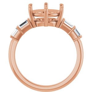 14K Rose Gold 9.4 mm Round 1/4 CTW Natural Diamond Semi-Set Ring – image 4