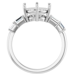 14K White Gold 9.4 mm Round 1/4 CTW Lab-Grown Diamond Semi-Set Ring – image 4