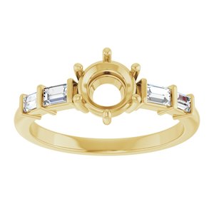 14K Yellow Gold 6 mm Round 1/4 CTW Lab-Grown Diamond Semi-Set Ring – image 6