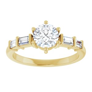 14K Yellow Gold 6 mm Round Ring Mounting – image 5