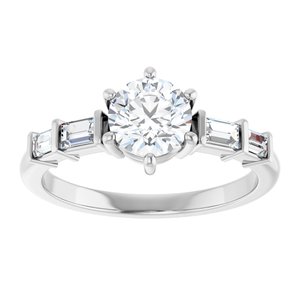 Platinum 6 mm Round 1/4 CTW Lab-Grown Diamond Semi-Set Ring – image 5