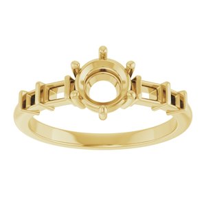 14K Yellow Gold 6 mm Round Ring Mounting – image 6
