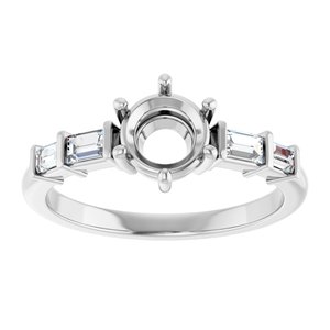 Platinum 6 mm Round 1/4 CTW Lab-Grown Diamond Semi-Set Ring – image 6