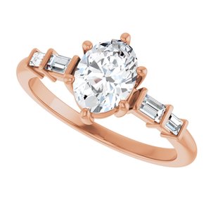10K Rose Gold 7.5x5.5 mm Oval Ring Mounting – image 8