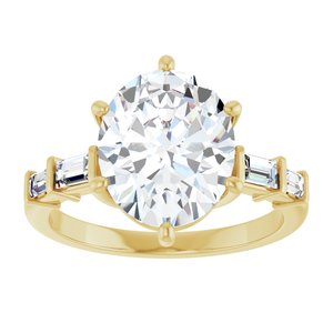 14K Yellow Gold 11x9 mm Oval Ring Mounting – image 5