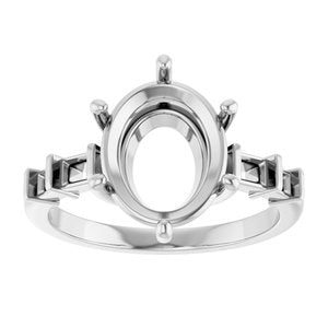 Platinum 11x9 mm Oval Ring Mounting – image 6