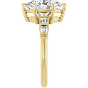 18K Yellow Gold 11x9 mm Oval Ring Mounting – image 7
