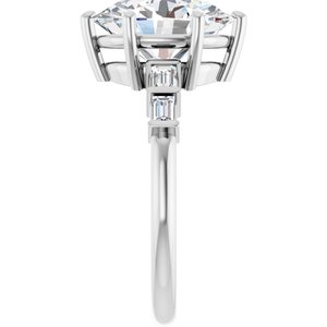 Platinum 11x9 mm Oval Ring Mounting – image 7