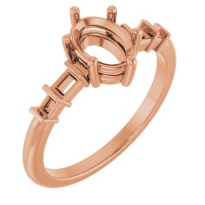 10K Rose Gold 7.5x5.5 mm Oval Ring Mounting – image 2