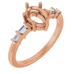 14K Rose Gold 7.5x5.5 mm Oval 1/6 CTW Lab-Grown Diamond Semi-Set Ring – image 2