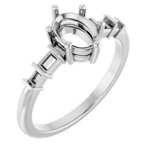 Sterling Silver 7.5x5.5 mm Oval Ring Mounting – image 2