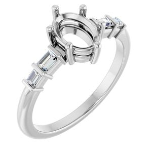 14K White Gold 7.5x5.5 mm Oval 1/6 CTW Lab-Grown Diamond Semi-Set Ring – image 2