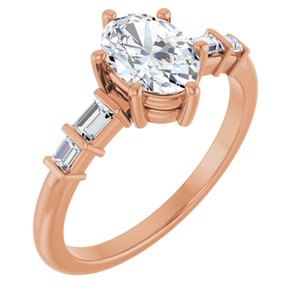 14K Rose Gold 7.5x5.5 mm Oval Ring Mounting